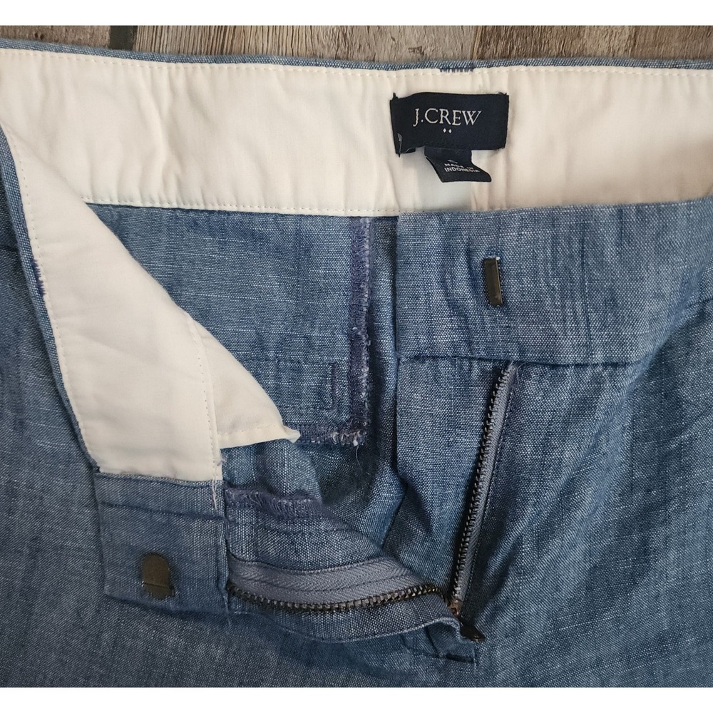 J.Crew Shorts Womens 6 Blue Re-Imagined Indigo Chambray Cotton Mid Rise 4 Inseam - Picture 6 of 9